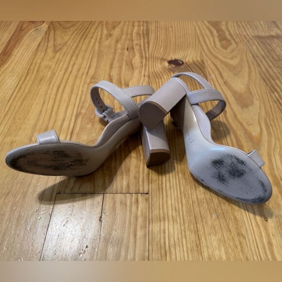 Marion Parke Strappy Leather Sandal Block Heel Nude Tan Women’s EUR 38.5 / US 8 - Picture 10 of 11